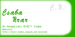 csaba mrar business card